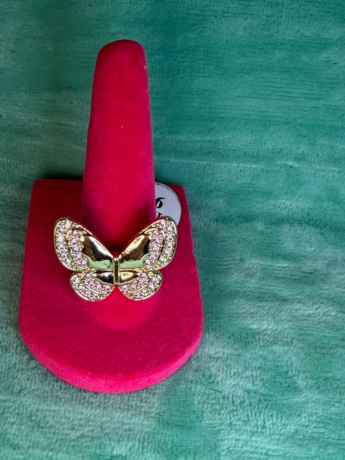 🦋💗 Pink Crystal Butterfly Ring 💗🦋